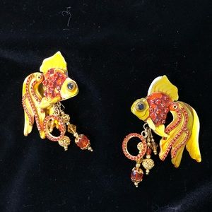 Lunch at the ritz designer fish earrings